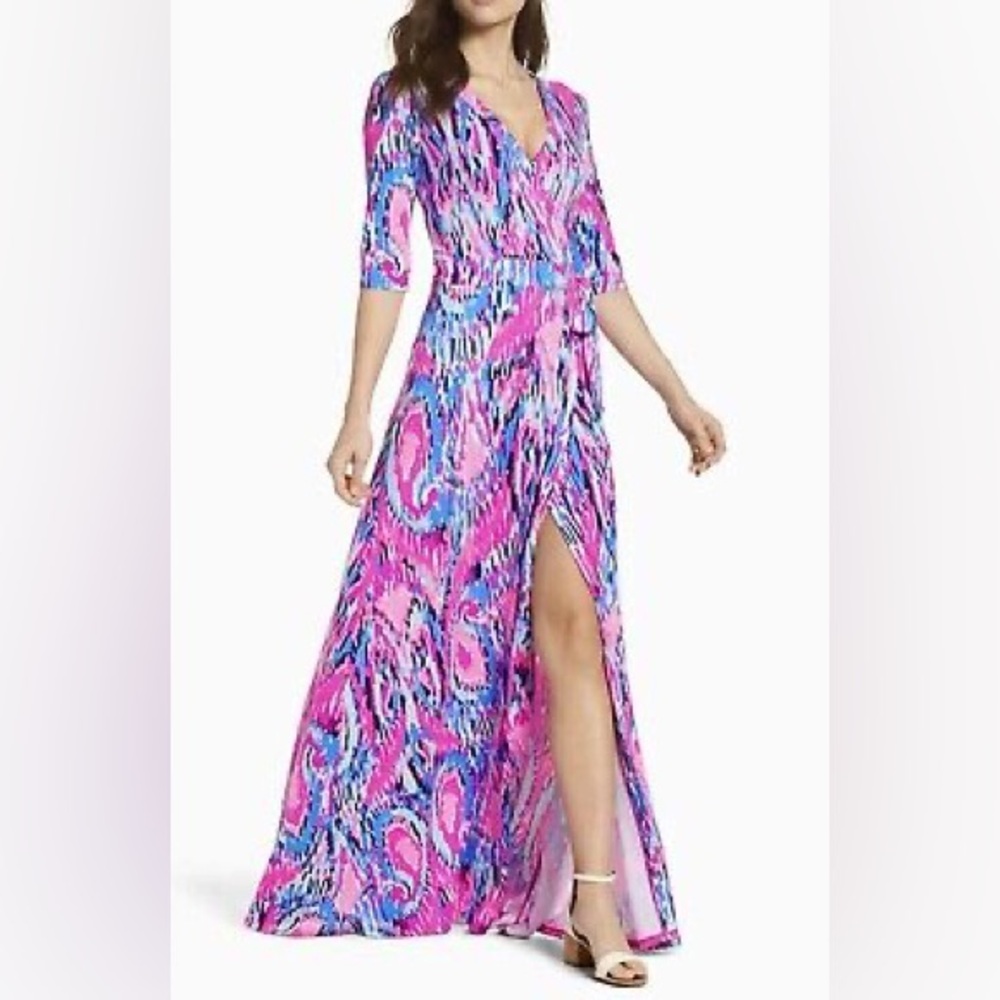Lilly Pulitzer Pink and Blue Maxi Dress